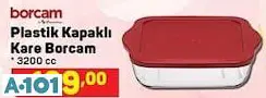 BORCAM PLASTİK KAPAKLI KARE BORCAM